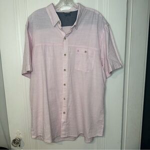 Izod Saltwater casual short sleeve button up shirt pink XL